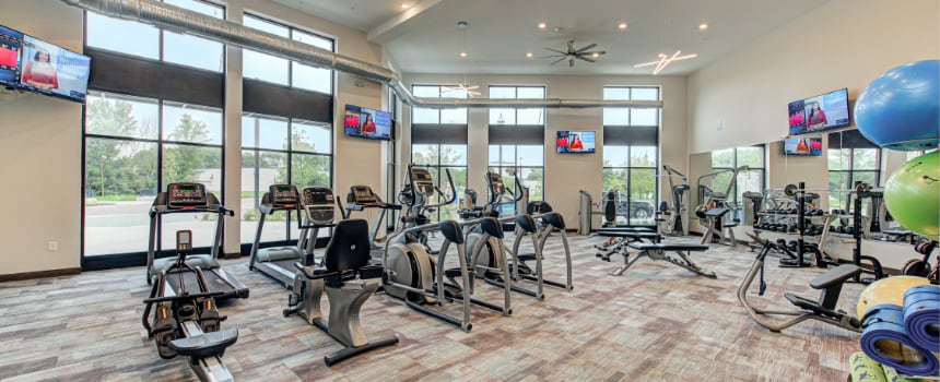 Fitness center in Indianapolis apartment community
